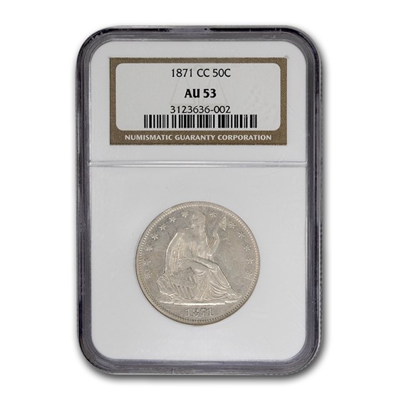 1871-CC Liberty Seated Half Dollar AU-53 NGC 1871-CC Liberty Seated Half Dollar AU-53 NGC